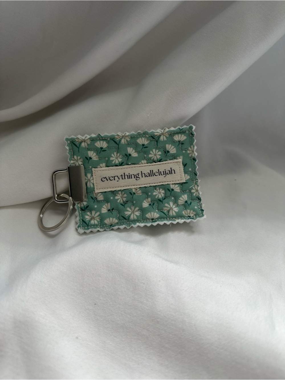 Handmade quilted keychain charm